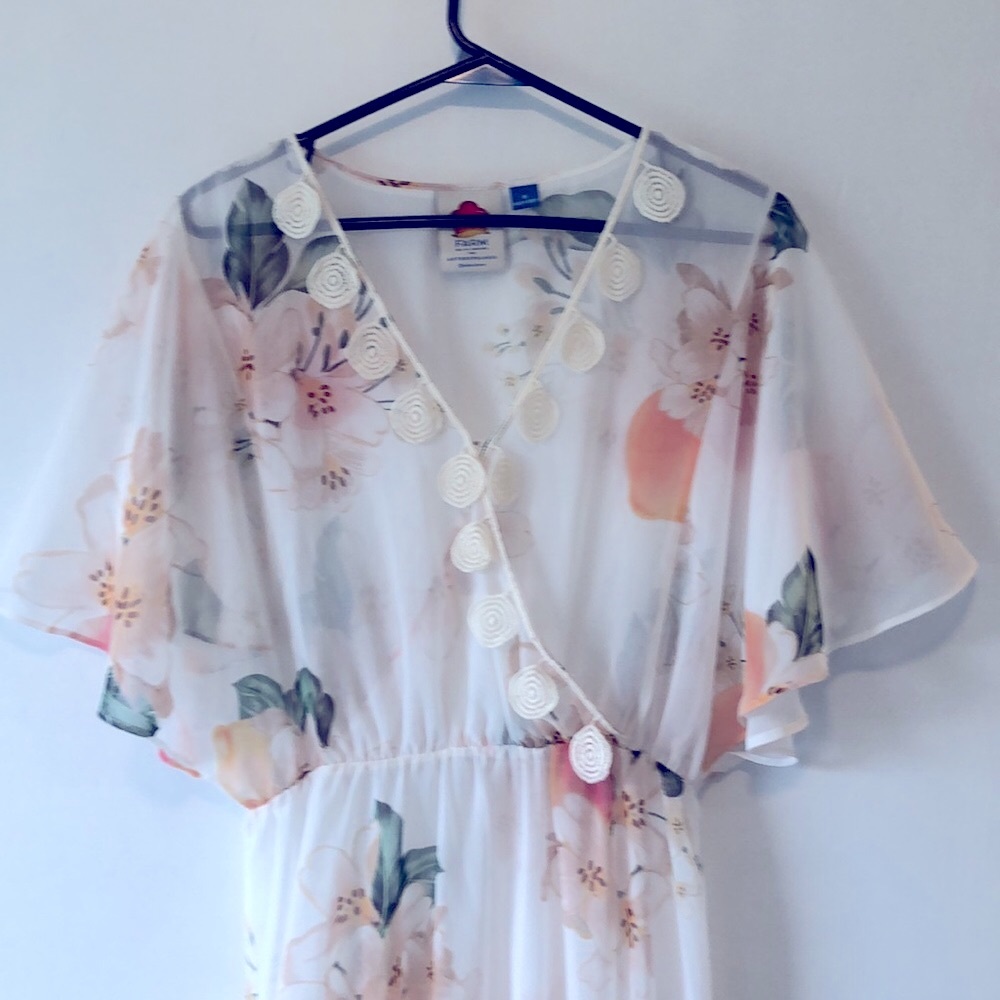 Farm Rio Eloisa Floral Sheer Dress NWOT - Picture 5 of 15